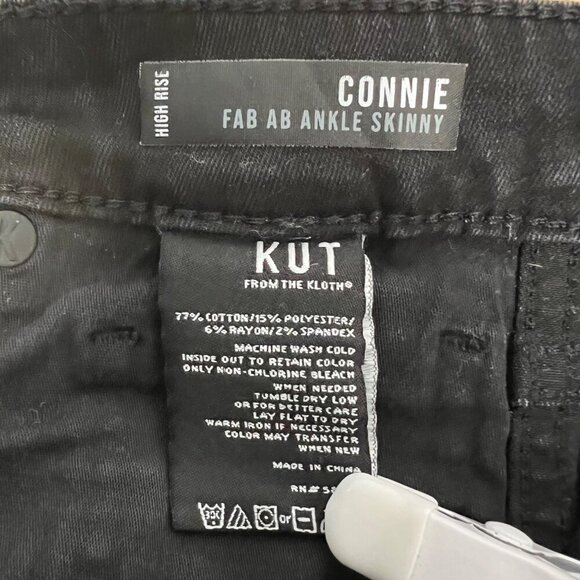 Kut from the Kloth Women’s Connie Ankle Skinny Jeans Black Size 2 - Picture 9 of 9
